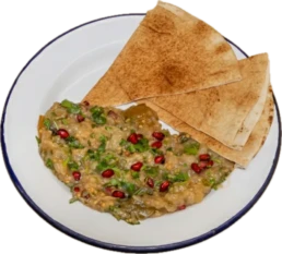 Baba Ganoush street food dip with roasted aubergine, tahini, and olive oil – Utopia Mercato London