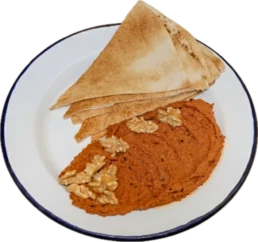 Muhamara street food dip with creamy pepper paste and walnuts – Utopia Mercato London